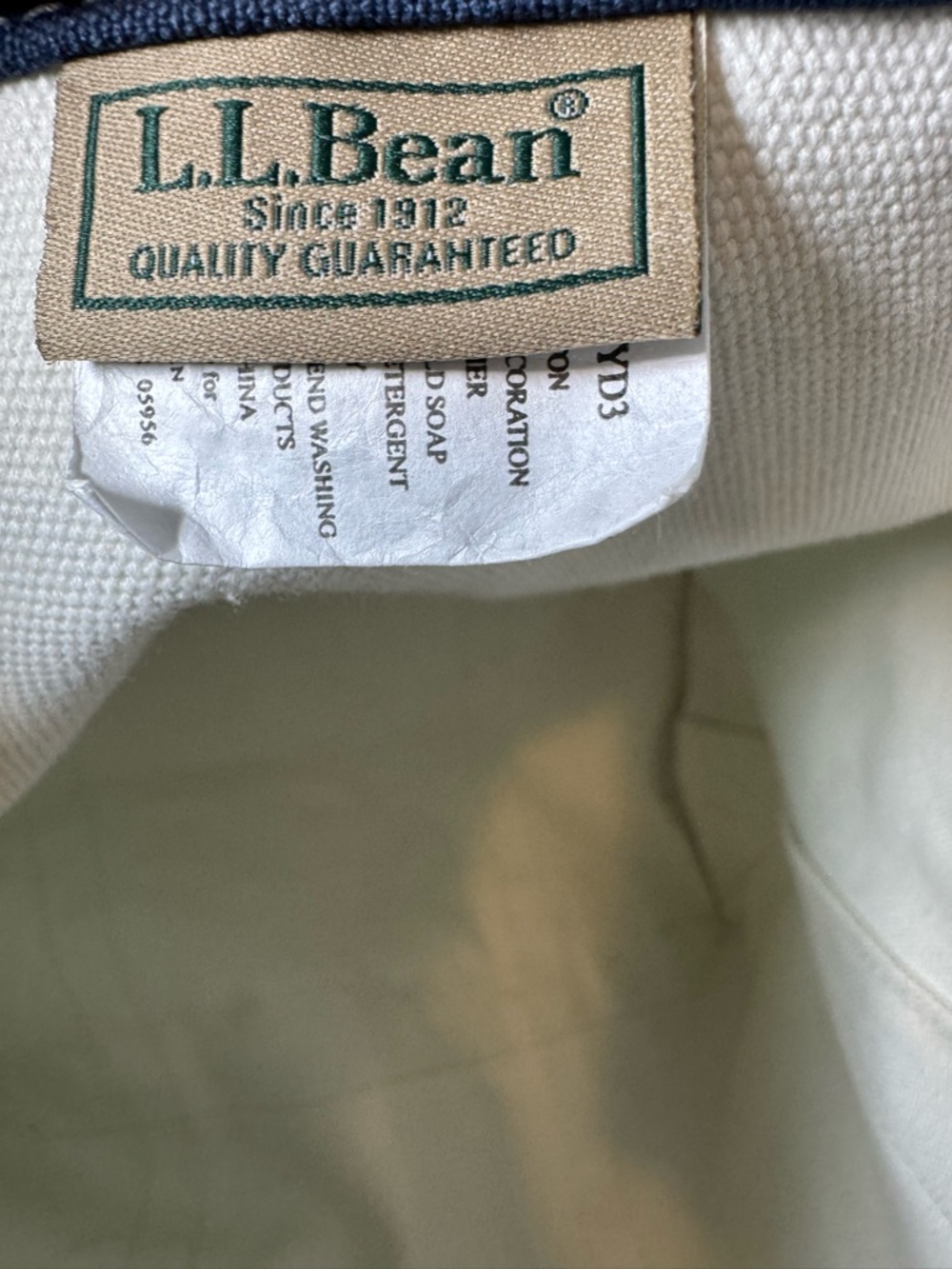 L.L. Bean Vintage Large Canvas Tote Rare Lobster Blue Green - Picture 12 of 13